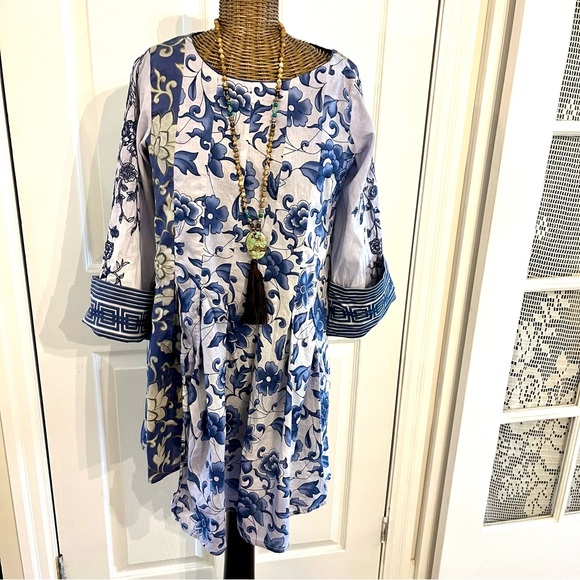 Sapphire Bohemian Cotton Tunic ,Sz, XXS - Picture 1 of 14